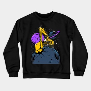 Funny Excavator Galaxy Crewneck Sweatshirt